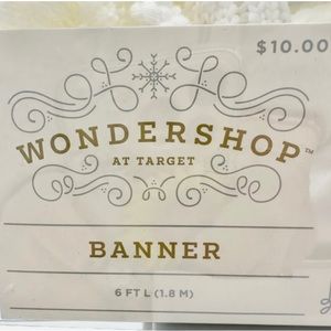 NWT Wonder Shop Banner Peace 6 FT L(1.8 M) White Knit Pom Poms NIB At Target